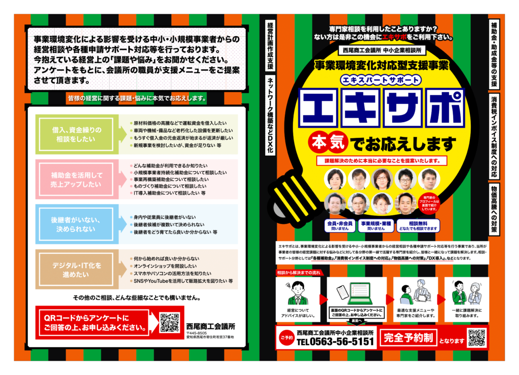 西尾商工会議所のエキサポの専門相談員・表面